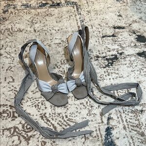 Ann Taylor Checkered Strap Heels